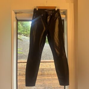 Veronica Beard high-waist faux leather black pants